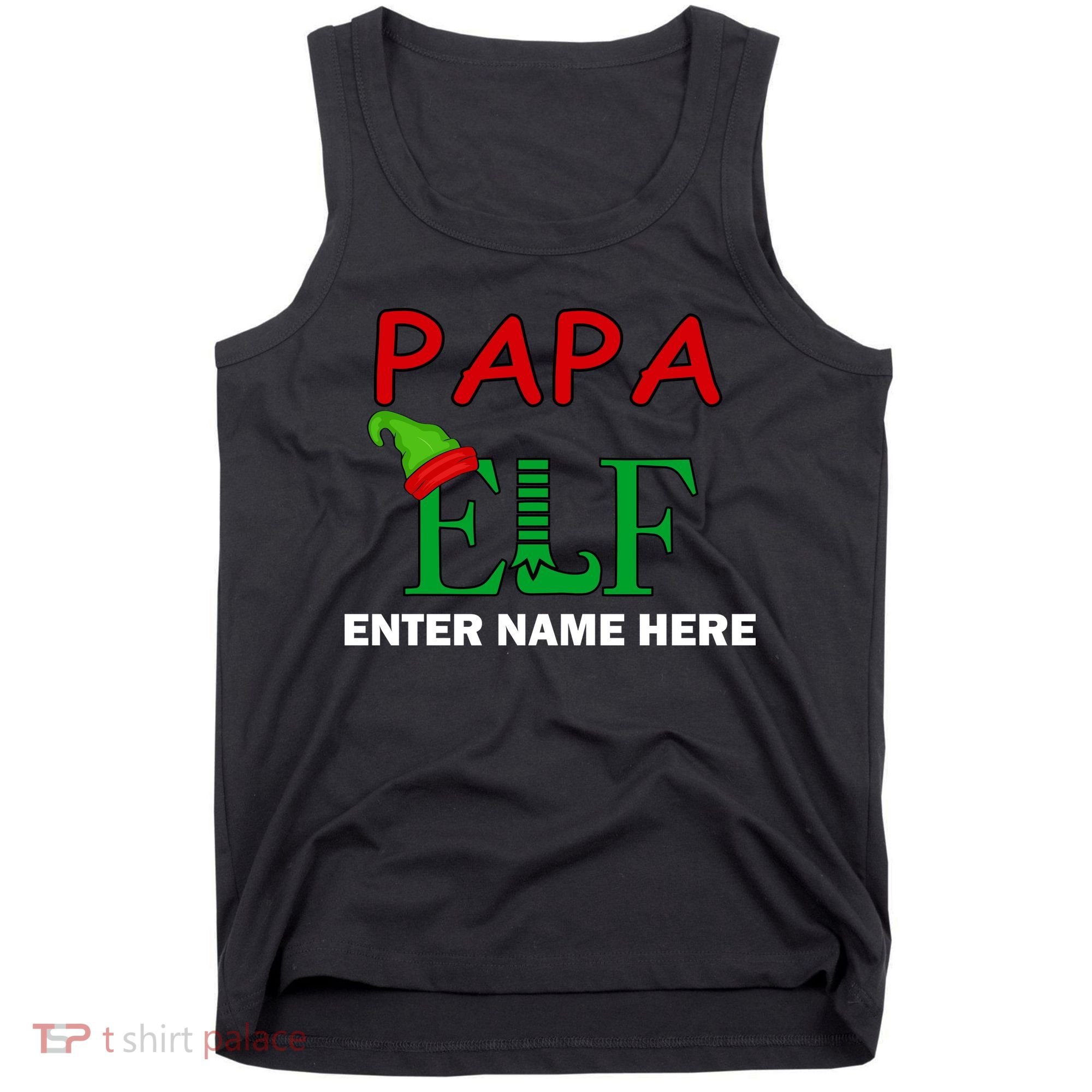 Personalize Papa Elf Custom Family Matching Christmas Tank Top