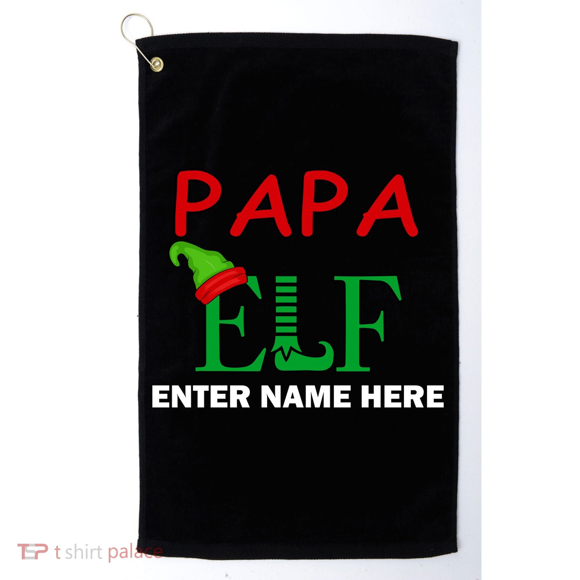 Personalize Papa Elf Custom Family Matching Christmas Golf Towel