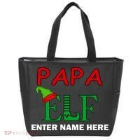 Personalize Papa Elf Custom Family Matching Christmas Tote Bag thumb 0