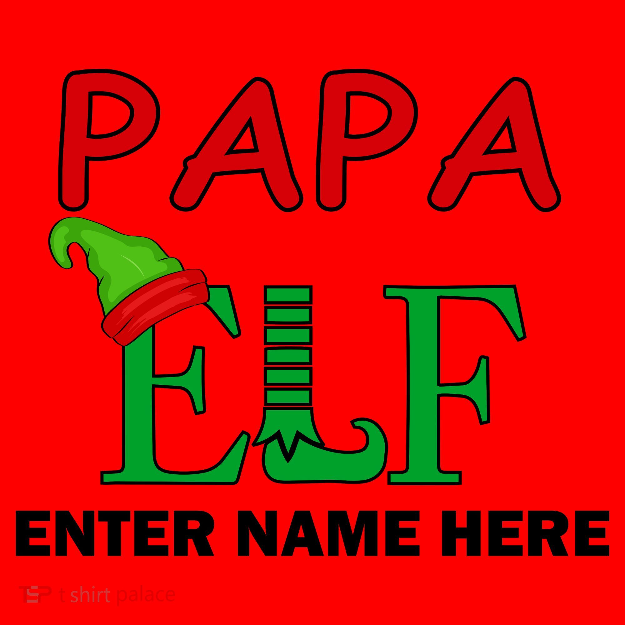 Personalize Papa Elf Custom Family Matching Christmas Santa Hat
