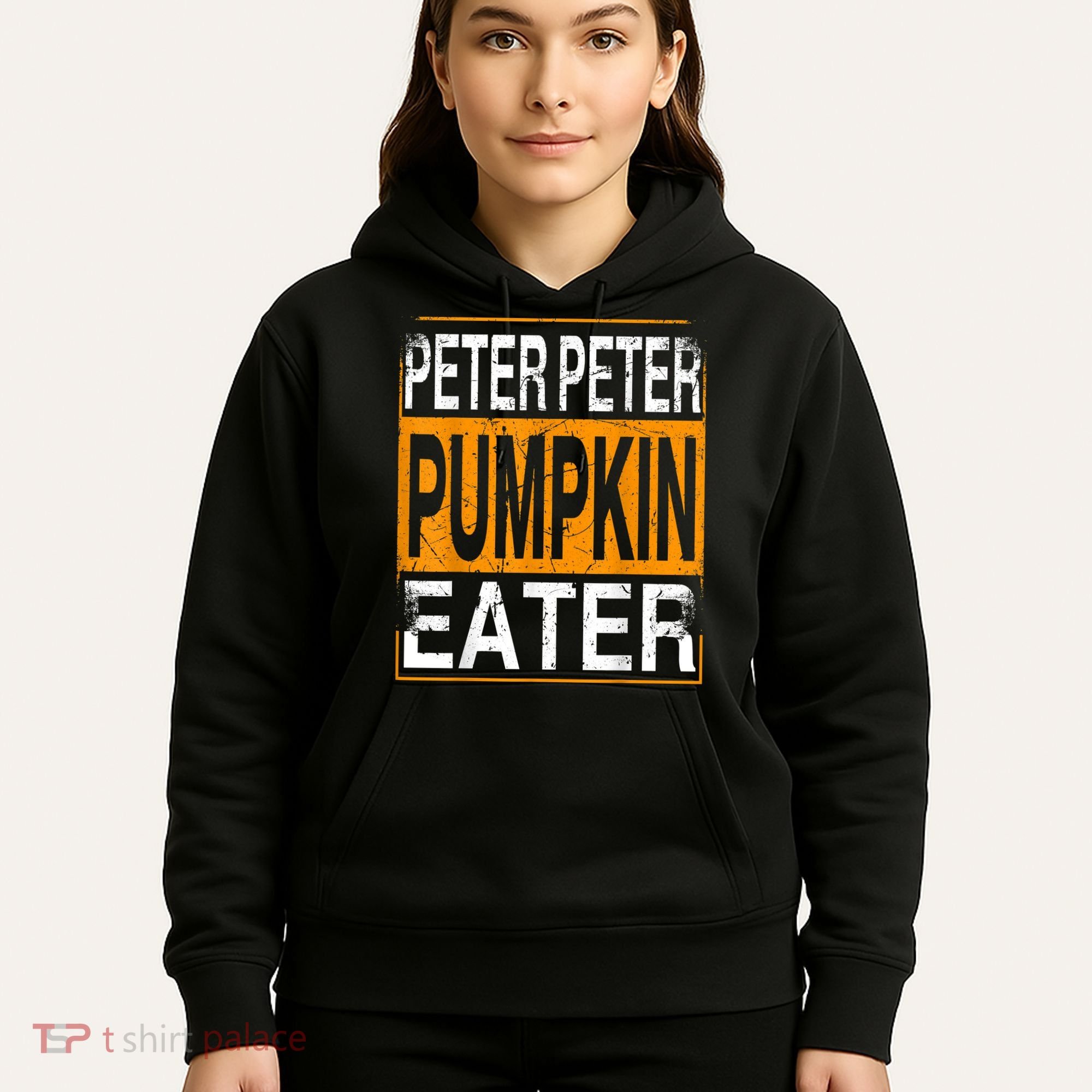 Peter Pumpkin Eater Halloween Funny Distressed Hoodie