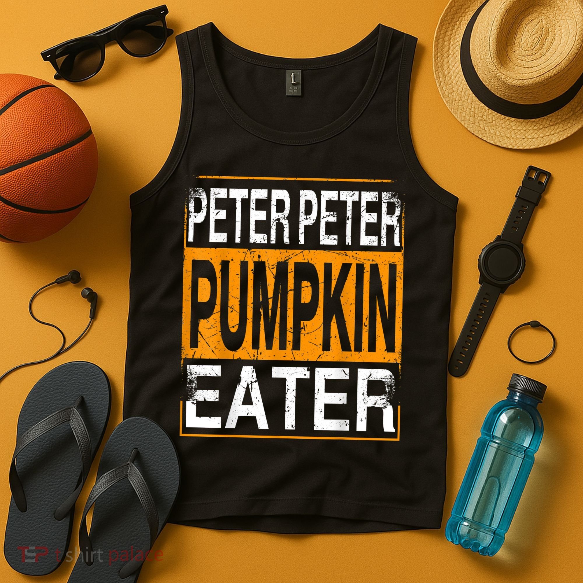 Peter Pumpkin Eater Halloween Funny Distressed Tank Top