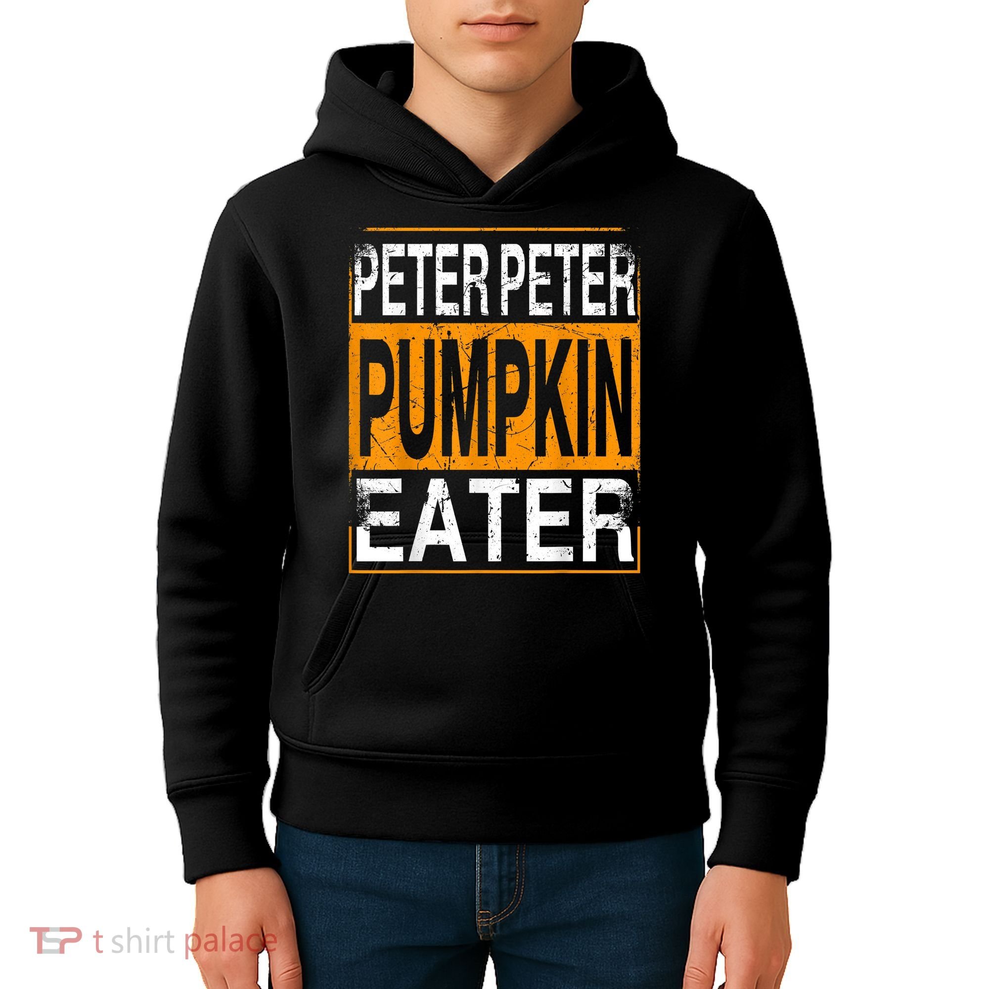 Peter Pumpkin Eater Halloween Funny Distressed Kids Hoodie