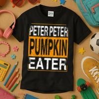Peter Pumpkin Eater Halloween Funny Distressed Kids T-Shirt thumb 3