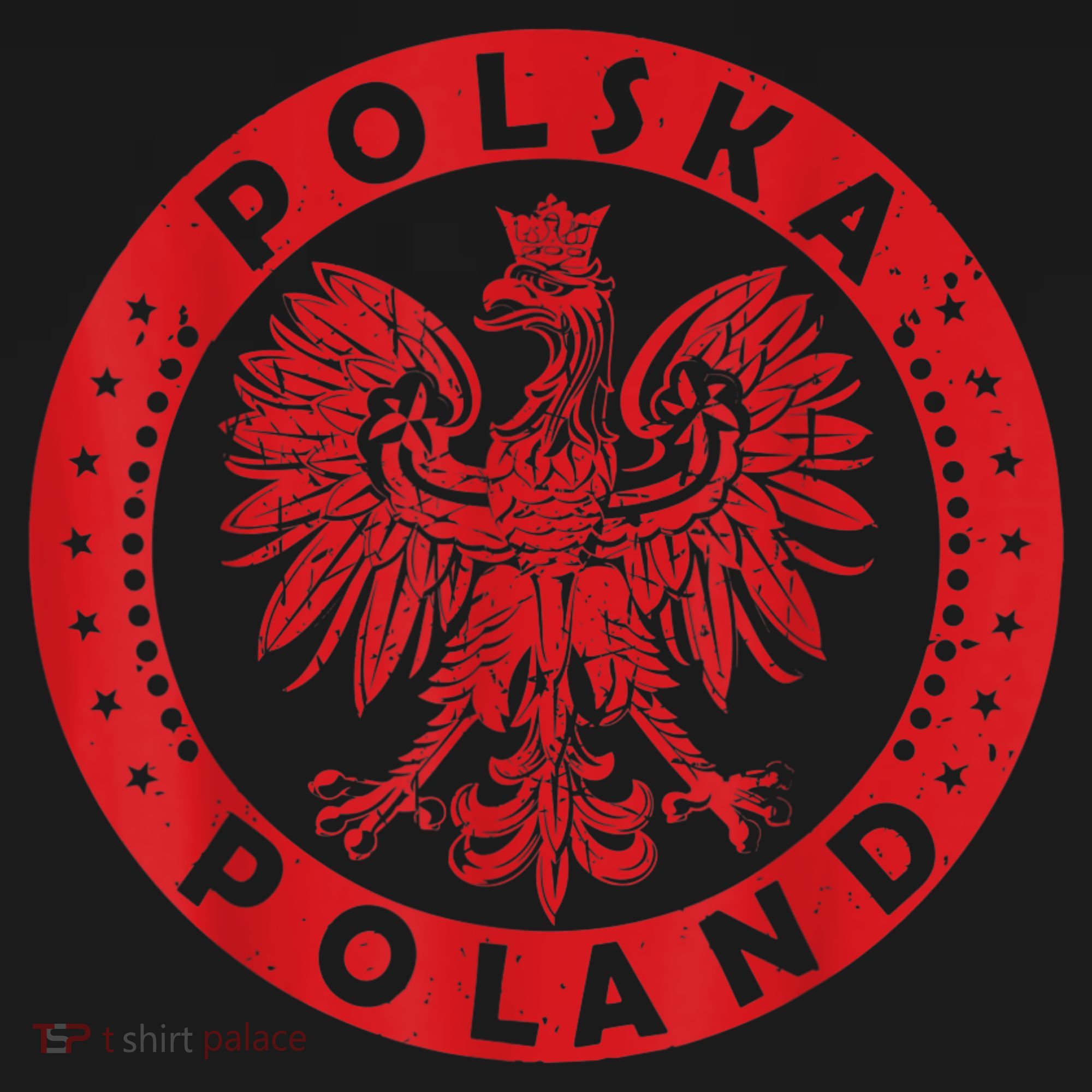 Polska Polish Eagle Vintage Distressed Poland Coat Of Arms T-Shirt