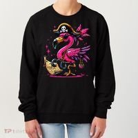 Pirate Pin.K Flamingo Halloween Party Jolly Roger Women's Sweatshirt thumb 0