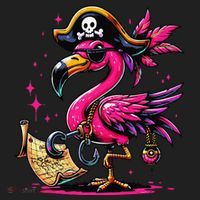 Pirate Pin.K Flamingo Halloween Party Jolly Roger Women's Sweatshirt thumb 2
