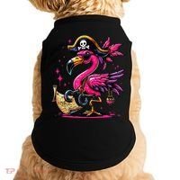 Pirate Pin.K Flamingo Halloween Party Jolly Roger Doggie Tank thumb 0