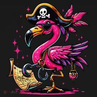 Pirate Pin.K Flamingo Halloween Party Jolly Roger Apron thumb 3