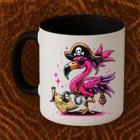 Pirate Pin.K Flamingo Halloween Party Jolly Roger Coffee Mug thumb 2