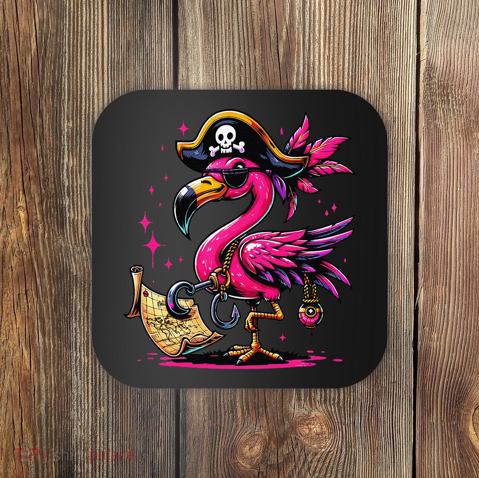 Pirate Pin.K Flamingo Halloween Party Jolly Roger Coaster
