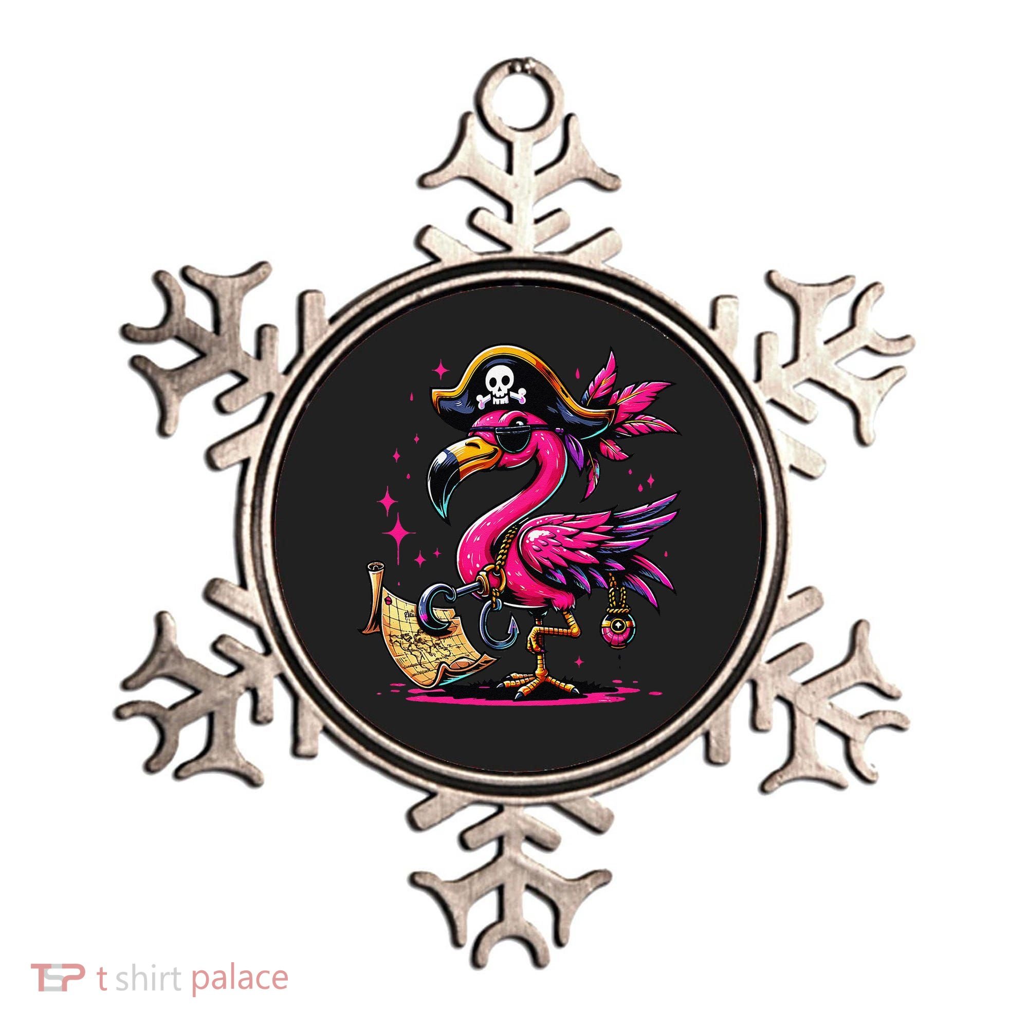 Pirate Pin.K Flamingo Halloween Party Jolly Roger Ornament