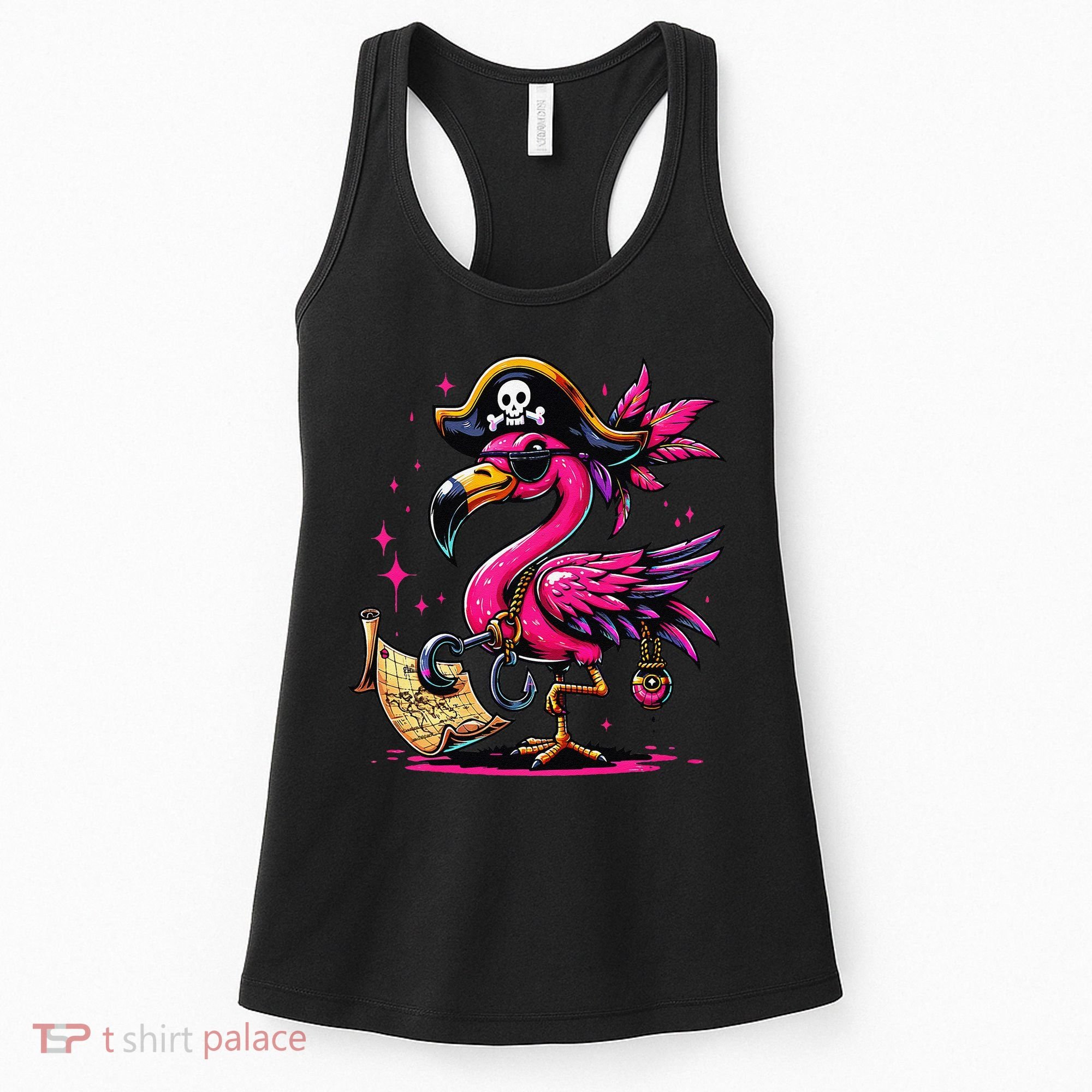Pirate Pin.K Flamingo Halloween Party Jolly Roger Women's Tank Top