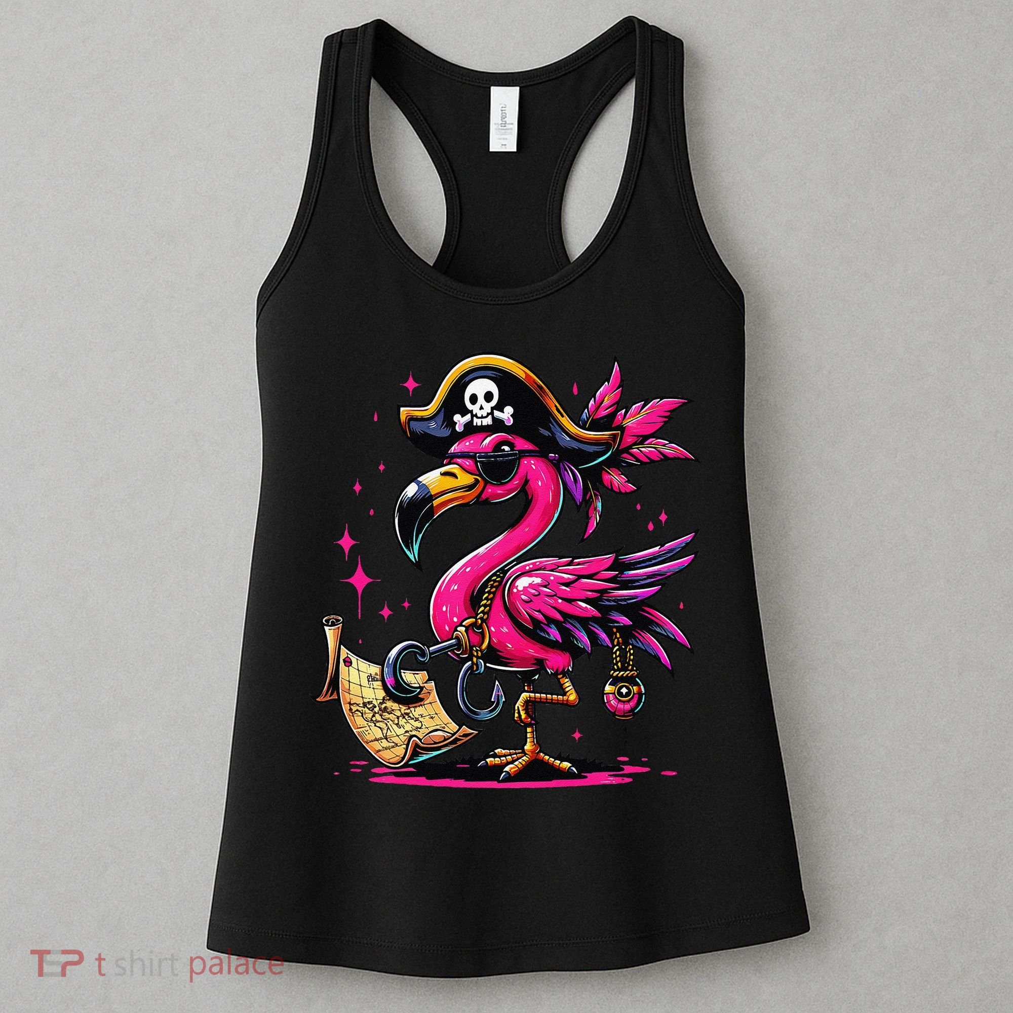 Pirate Pin.K Flamingo Halloween Party Jolly Roger Women's Tank Top