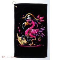 Pirate Pin.K Flamingo Halloween Party Jolly Roger Golf Towel thumb 0