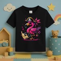 Pirate Pin.K Flamingo Halloween Party Jolly Roger Toddler T-Shirt thumb 3