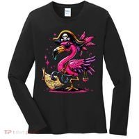 Pirate Pin.K Flamingo Halloween Party Jolly Roger Women's Long Sleeve Shirt thumb 0