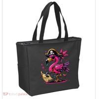 Pirate Pin.K Flamingo Halloween Party Jolly Roger Tote Bag thumb 2