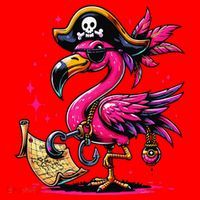 Pirate Pin.K Flamingo Halloween Party Jolly Roger Santa Hat thumb 1