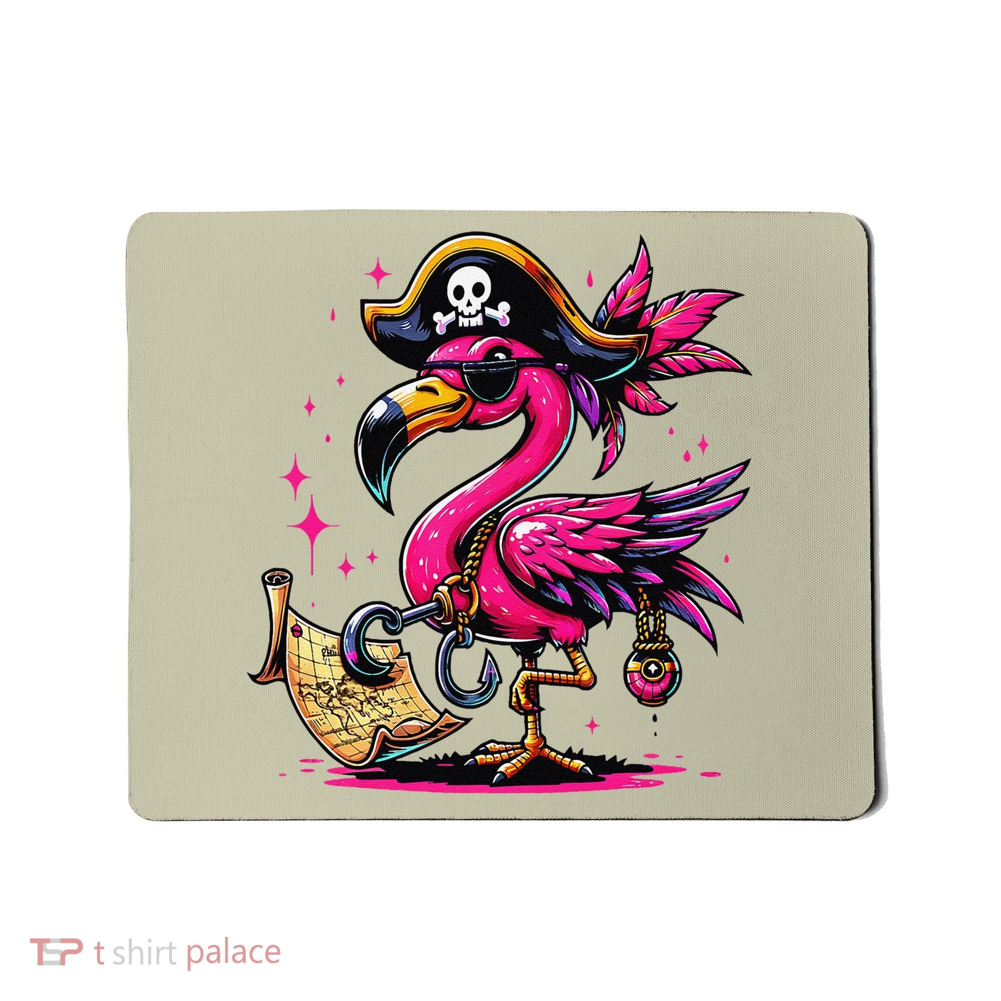 Pirate Pin.K Flamingo Halloween Party Jolly Roger Mousepad