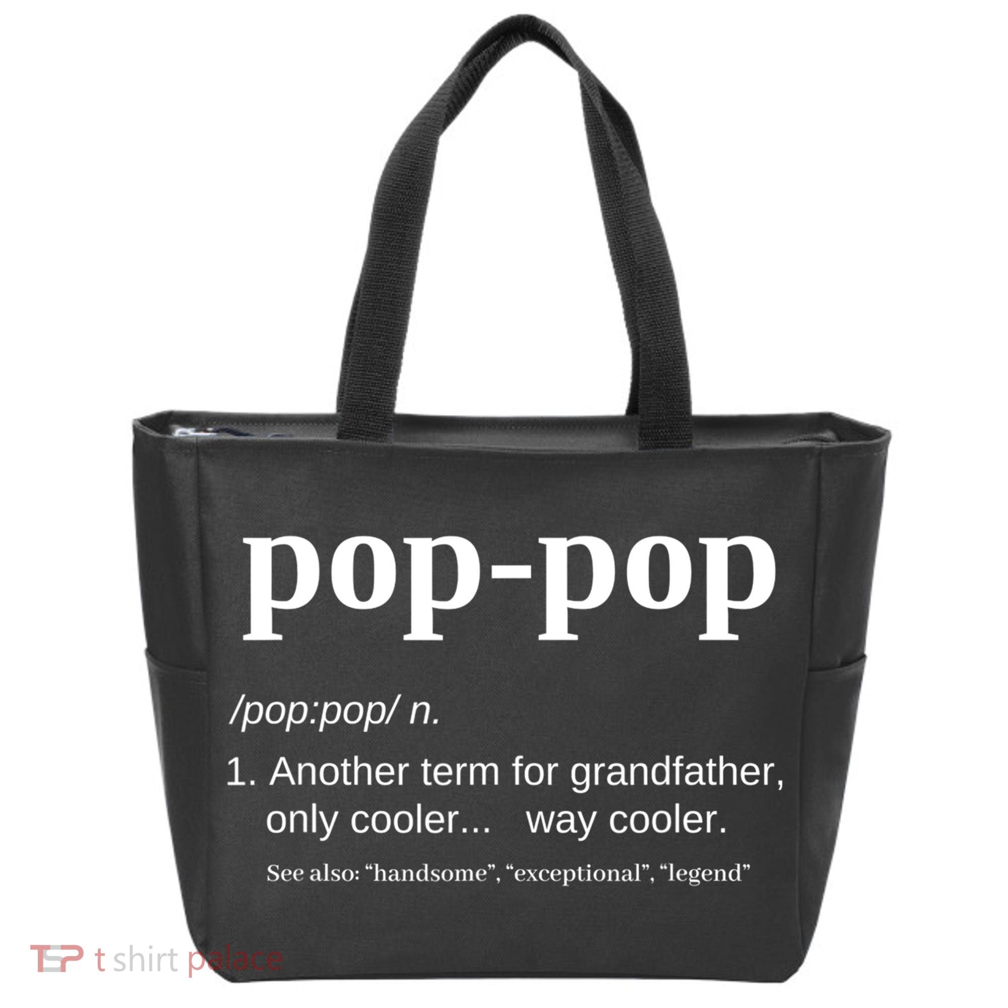 Pop Pop Funny Gift Grandpa Fathers Day Great Gift Popgiftpop Tee Tote Bag