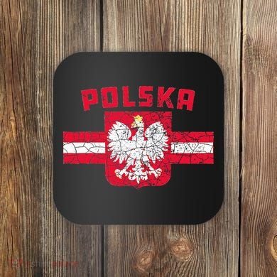 Polska Poland Flag Polish White Eagle Coaster