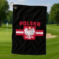 Polska Poland Flag Polish White Eagle Golf Towel thumb 1