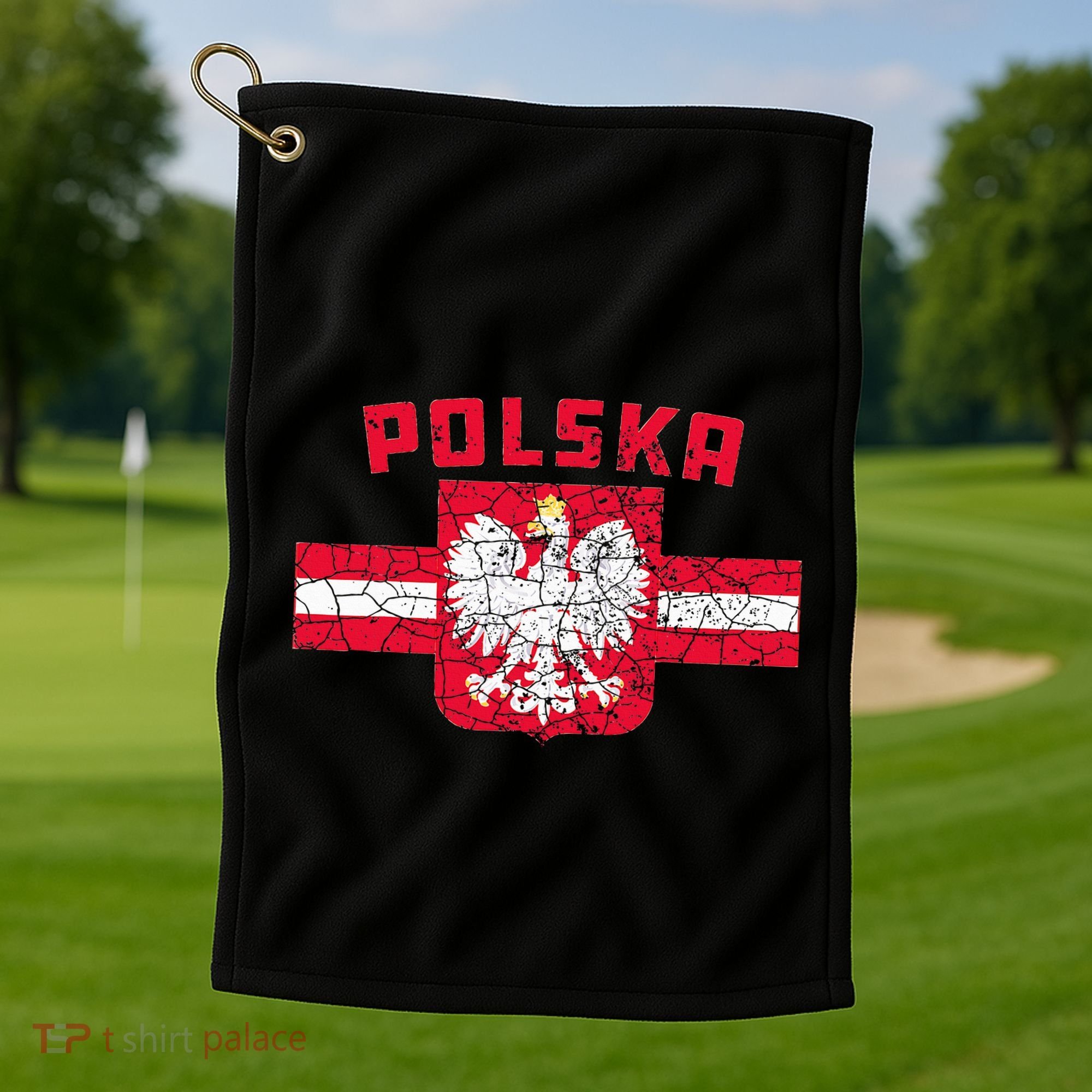 Polska Poland Flag Polish White Eagle Golf Towel