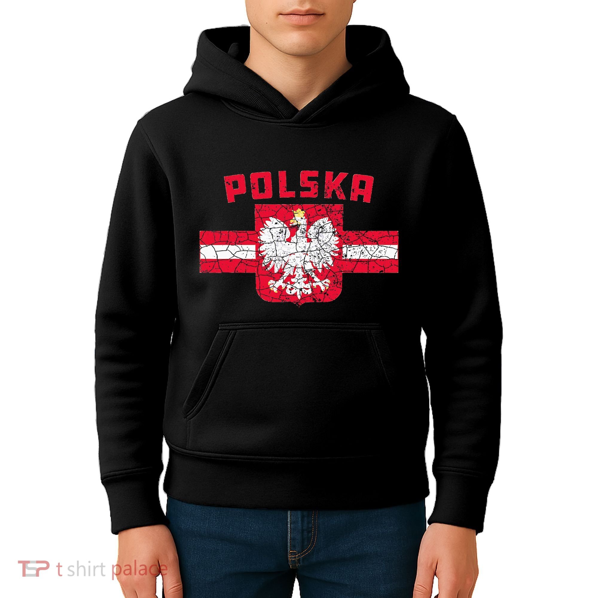 Polska Poland Flag Polish White Eagle Kids Hoodie
