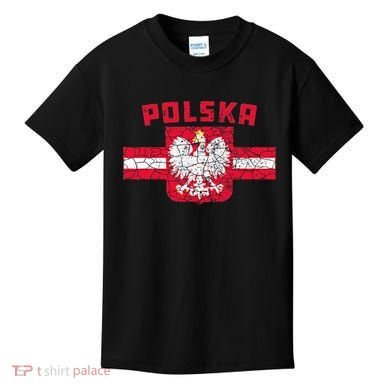 Polska Poland Flag Polish White Eagle Kids T-Shirt