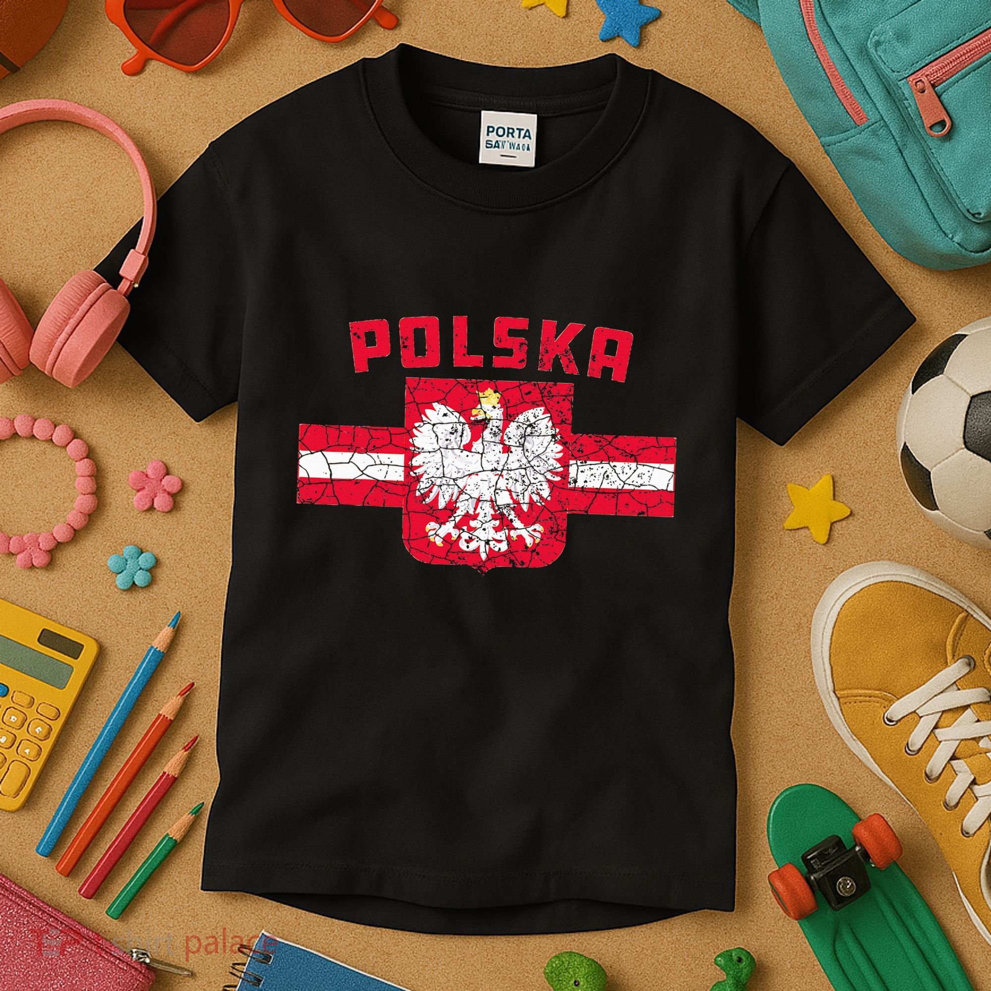 Polska Poland Flag Polish White Eagle Kids T-Shirt