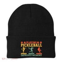 Pickleball Player Funny Playing Pickleball Improves Memory Funny Gift Beanie thumb 0