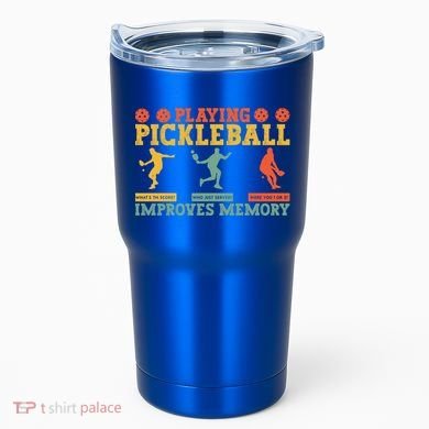 Pickleball Player Funny Playing Pickleball Improves Memory Funny Gift Tumbler