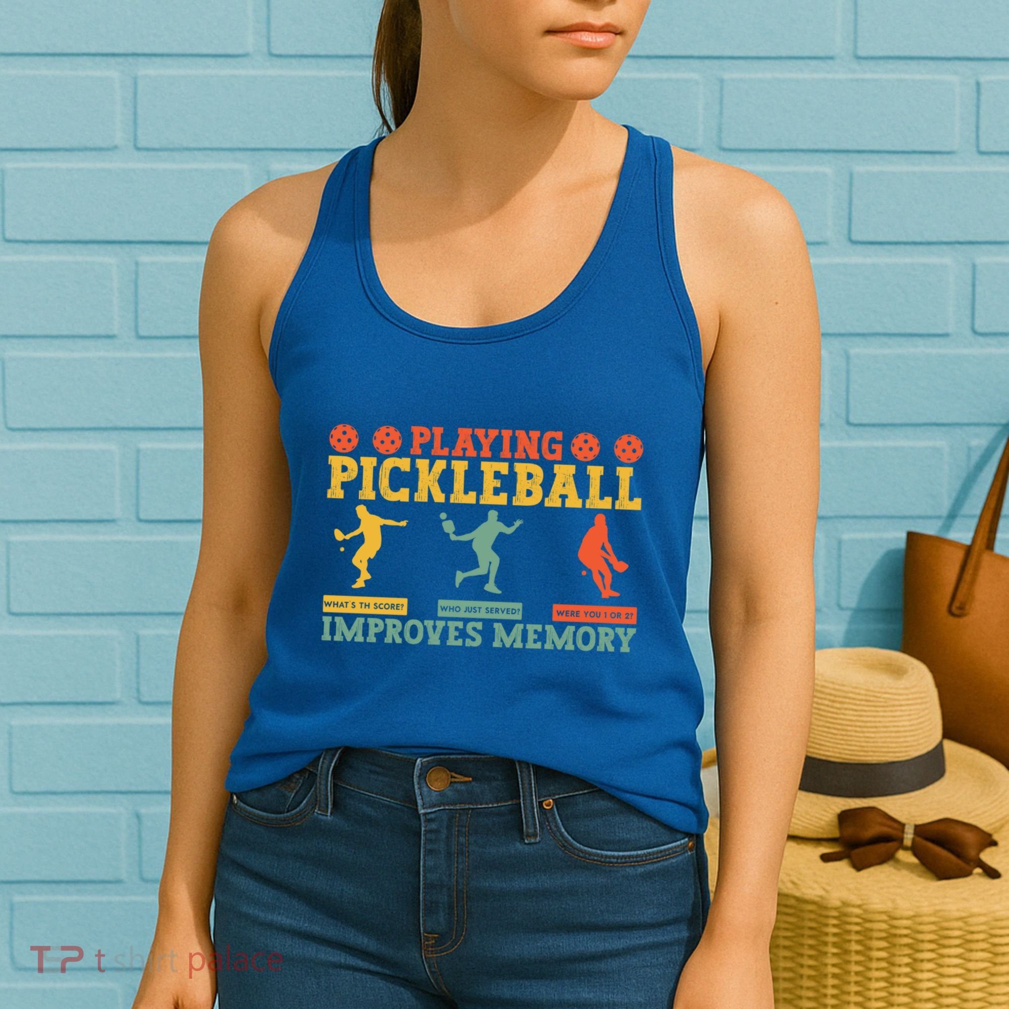 Pickleball Player Funny Playing Pickleball Improves Memory Funny Gift Women's Tank Top
