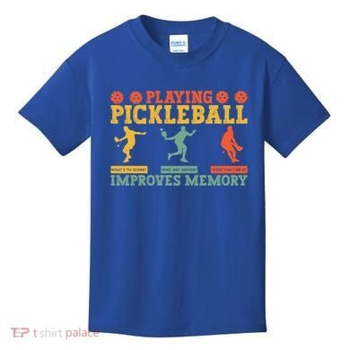 Pickleball Player Funny Playing Pickleball Improves Memory Funny Gift Kids T-Shirt