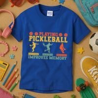 Pickleball Player Funny Playing Pickleball Improves Memory Funny Gift Kids T-Shirt thumb 3