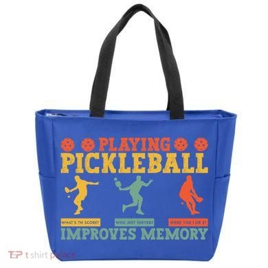 Pickleball Player Funny Playing Pickleball Improves Memory Funny Gift Tote Bag