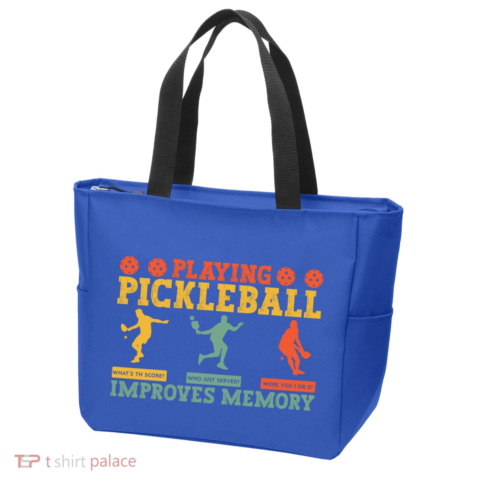 Pickleball Player Funny Playing Pickleball Improves Memory Funny Gift Tote Bag