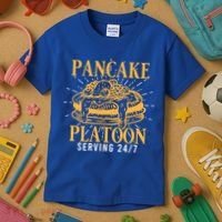 Pancake Platoon Football Line Great Gift Kids T-Shirt thumb 3