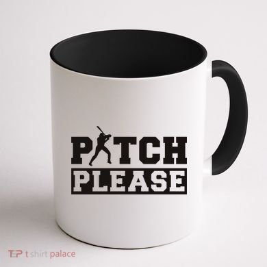 Pitch Please Funny Baseball Coffee Mug back