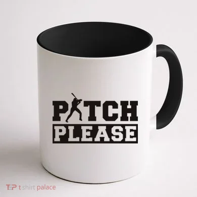 Pitch Please Funny Baseball Coffee Mug back