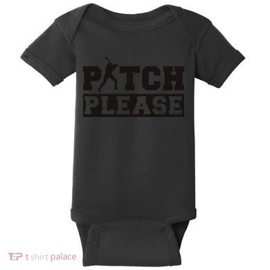 Pitch Please Funny Baseball Baby Bodysuit