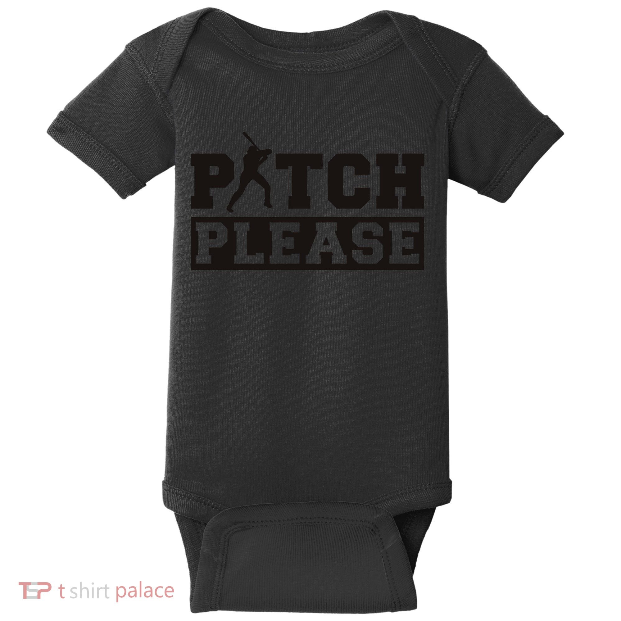Pitch Please Funny Baseball Baby Bodysuit