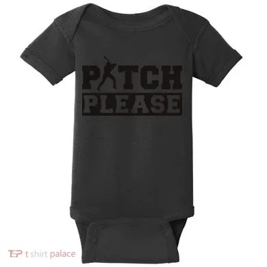 Pitch Please Funny Baseball Baby Bodysuit
