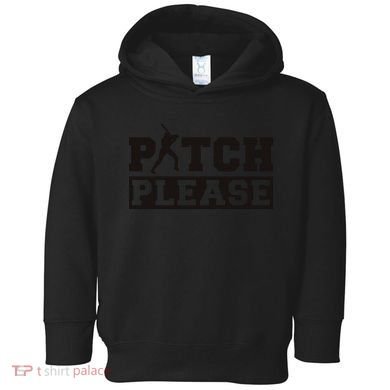 Pitch Please Funny Baseball Toddler Hoodie