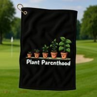 Plant Parenthood For Plant Moms & Dads Funny Cute Golf Towel thumb 1