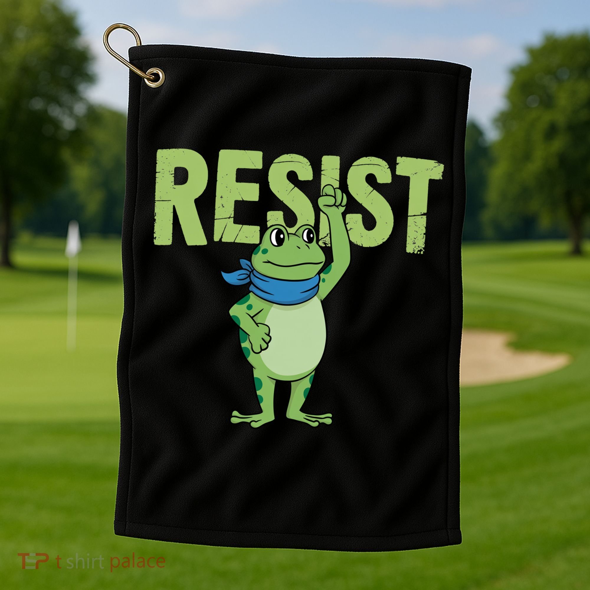 Portland Protest Frog Golf Towel