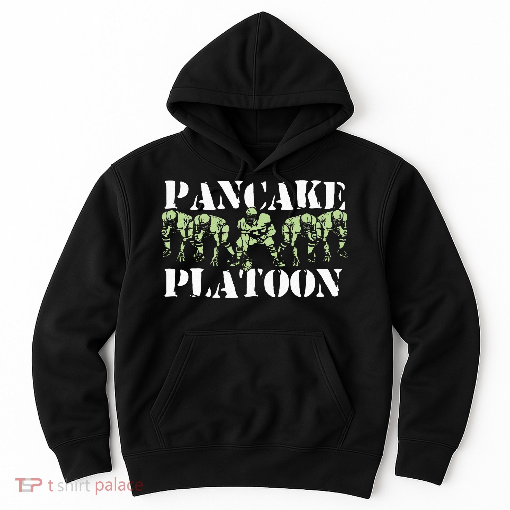 Pancake Platoon Funny Offensive Lineman Football OLine Hoodie