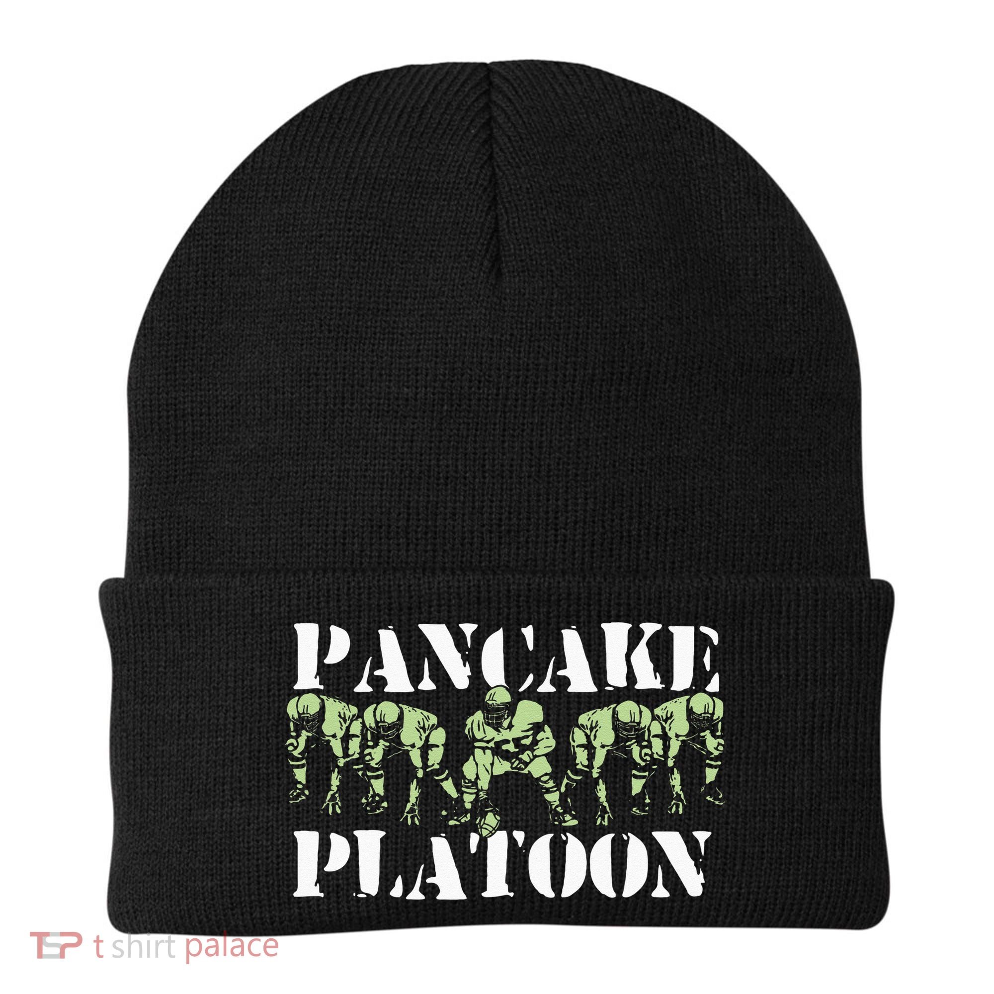 Pancake Platoon Funny Offensive Lineman Football OLine Beanie