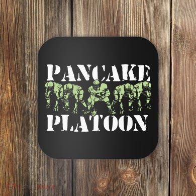 Pancake Platoon Funny Offensive Lineman Football OLine Coaster